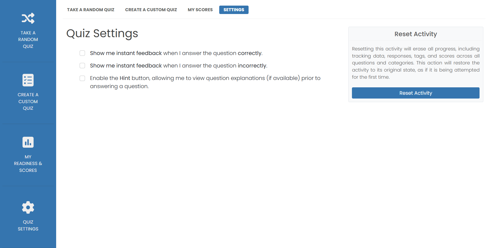 Question Settings