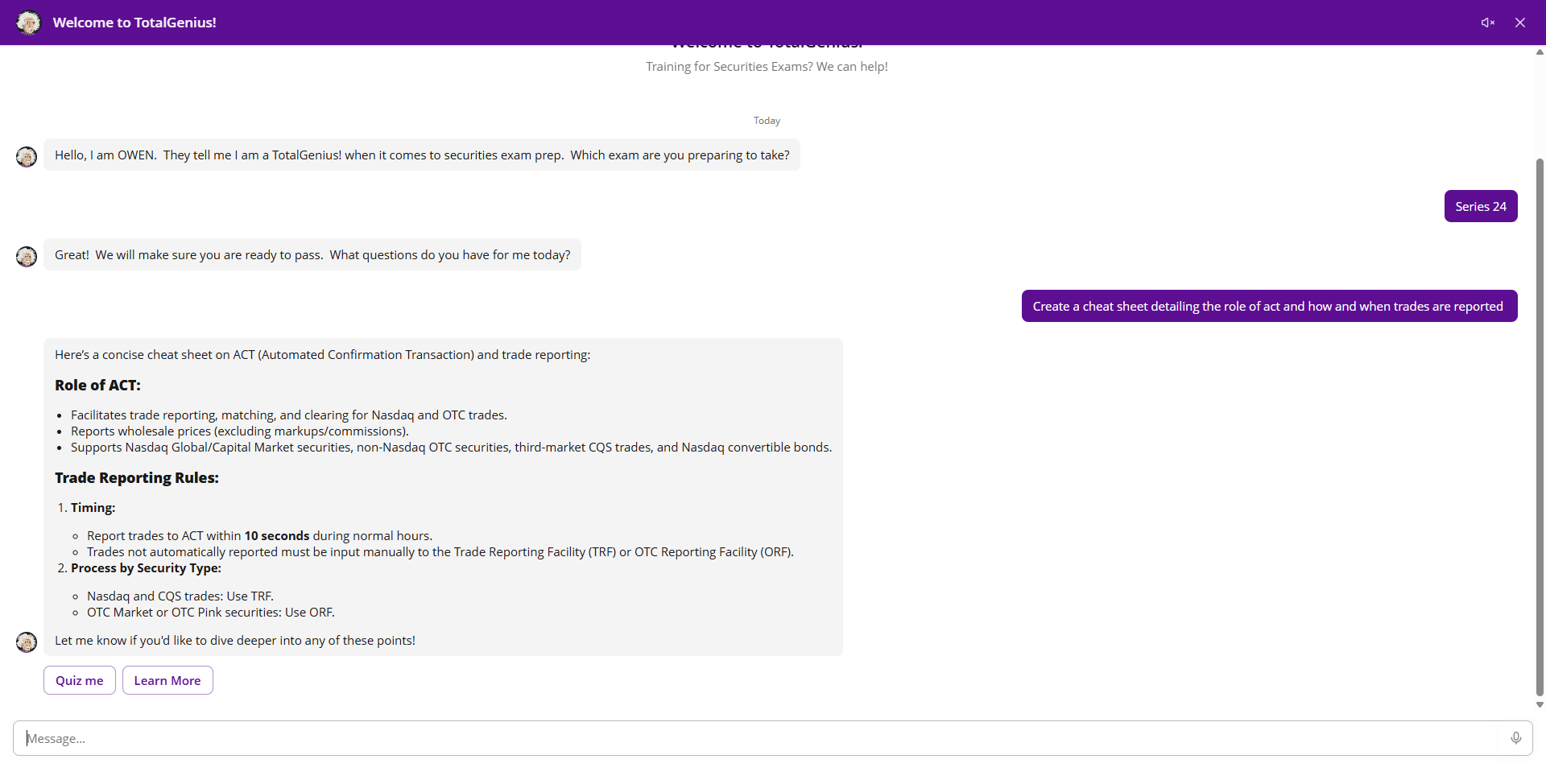 Series 24 Exam Cheat Sheet